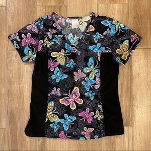 Cherokee Flexibles V-Neck Printed Scrub Top